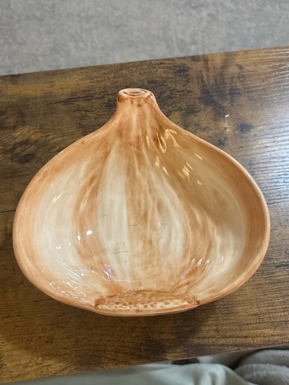 Olfaire Portugal Majolica Onion Shape Serving Dish